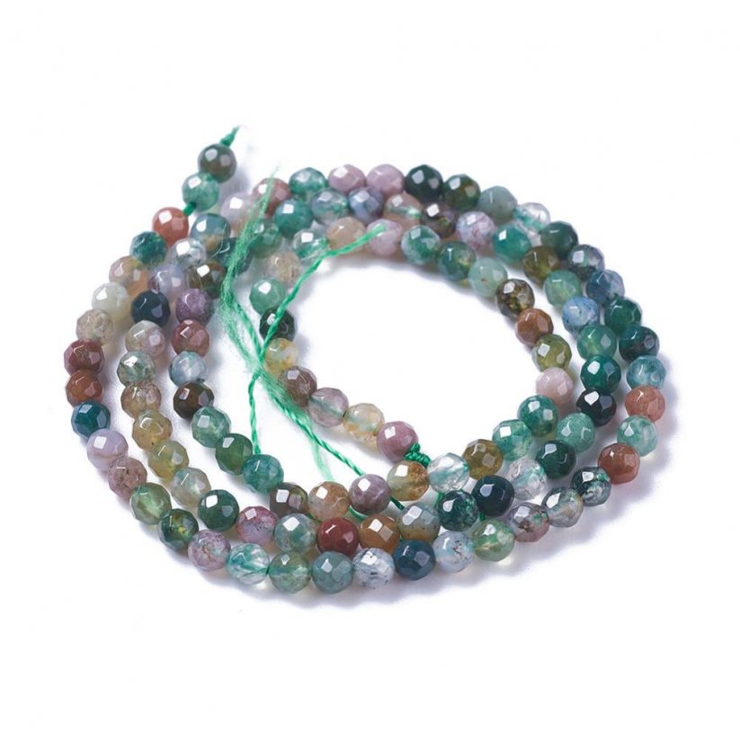 Indischer Naturachat - Perlen, grün-blau, 2 mm