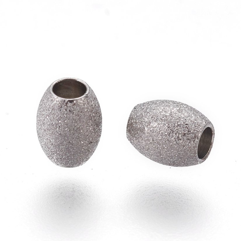 Oddělovač z 304 ocele, pecka s texturou, stříbrná, 5x4 mm