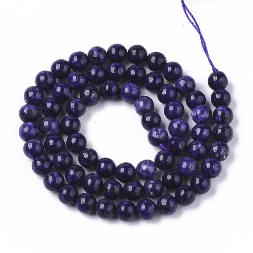 Natürlicher Charoit - Perlen, lila, 6 mm