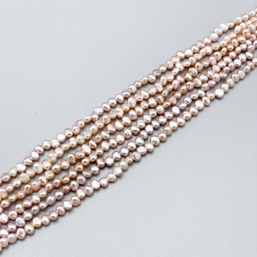 Přírodní říční perly, barokní, 3-4 mm
