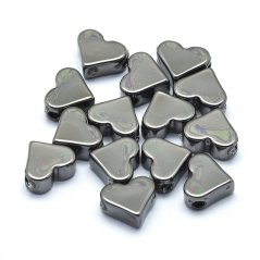 Mosadzný oddeľovač srdce - gunmetal, 6x7x3mm