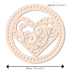 Drevené dno košíka, srdce, 200x6 mm