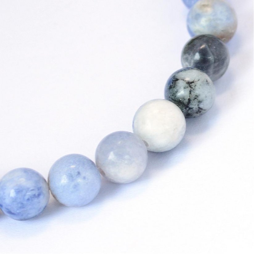 Természetes szodalit - gyöngyök, kék, 8 mm
