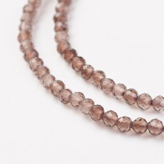 Natürlicher Rauchquarz - Perlen, geschliffen, braun, 2 mm