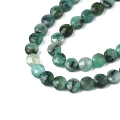 Natürlicher Smaragd - Perlen, geschliffen, blau-grün, 4x2,5 mm
