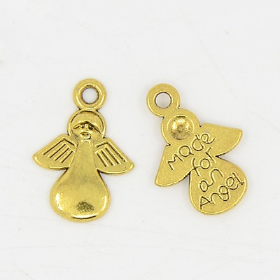 Fém függő angyal, arany, 18x13x2mm