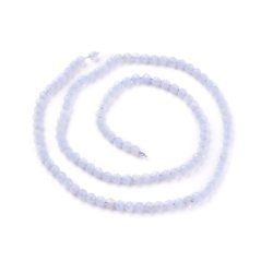 Přírodní achát/chalcedon - korálky, broušené, modré, 3 mm
