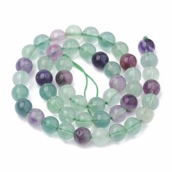 Přírodní fluorit - korálky, vícebarevné, 6 mm