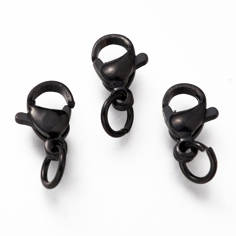 304 Ocelová karabinka, gunmetal, 10x7x3 mm