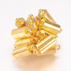 Magnetické zapínanie z mosadze, zlaté, 16x6 mm