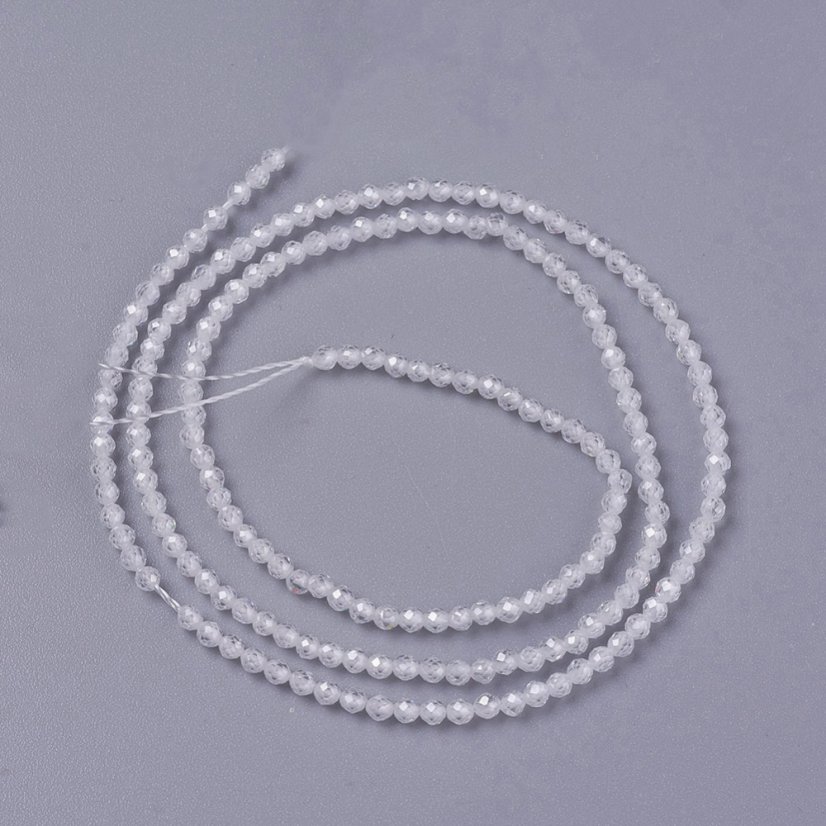 Cirkónia gyöngyök - csiszolt, átlátszó, 3 mm