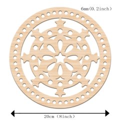 Dřevěné dno košíku, vločka, 200x6 mm