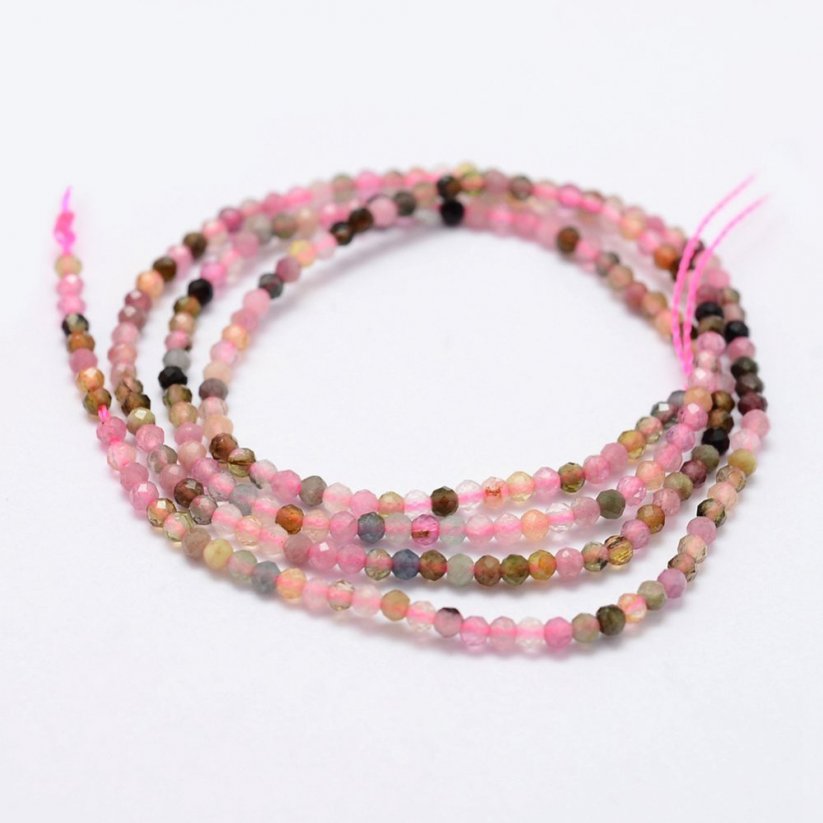 Natürlicher Turmalin - Perlen, mehrfarbig, geschliffen, 2 mm
