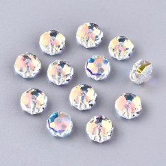 Csiszolt üveg rondellák, fémezett, 6,5x3,5 mm