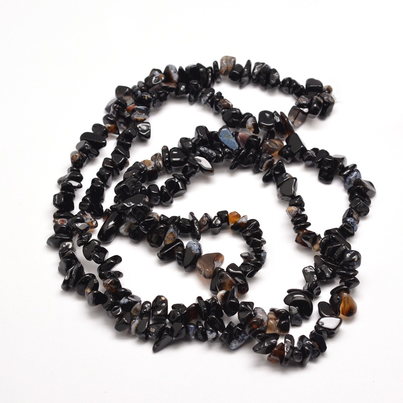 Prírodné onyx - zlomky, čierne 5~8x5~8 mm