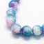 Natürliche weiße Jade - Perlen, blau-rosa, 8 mm