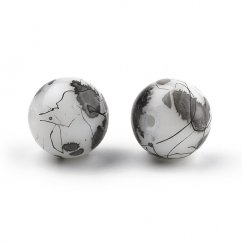 Glasperlen - schwarz, 4 mm, Perlenloch 1,1-1,3 mm
