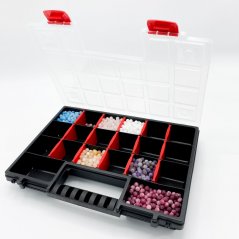 Verstellbare Aufbewahrungsbox aus Plastik mit 20 Fächern, 344x249x50 mm