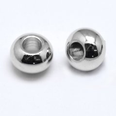 Mosadzný oddeľovač 6x4 mm, platinový, prievlak 2 mm