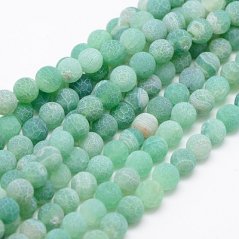 Naturachat - Perlen, Eis, grün, 6 mm