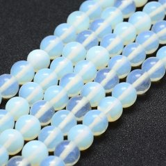 Synthetischer Opalit - Perlen, farblos, 8 mm
