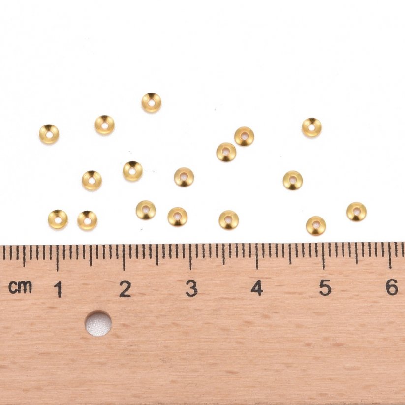 Mosazný kaplík, zlatý, 3x0,8 mm