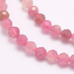 Natürlicher Turmalin - Perlen, geschliffen, rosa, 3 mm