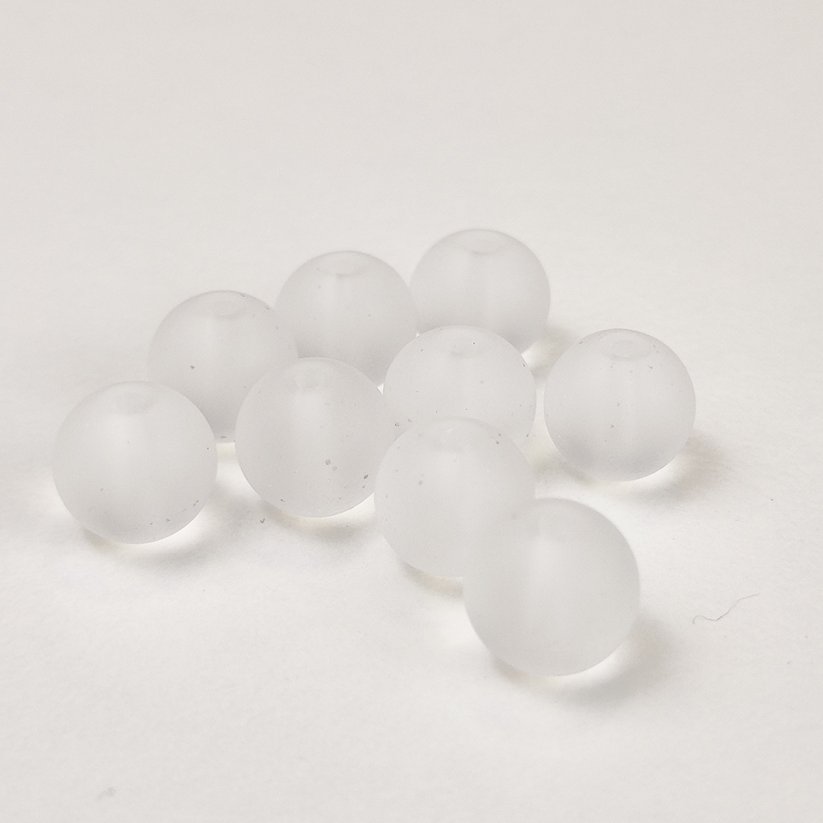 Glasperlen matt - 6 mm, weiß