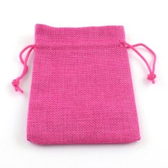 Vrecúško z vrecoviny v ružovej farbe - 9x7 cm