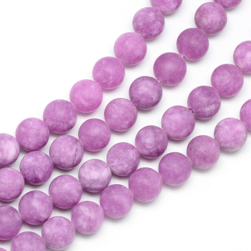 Přírodní nefrit - korálky, matné, orchid, 8 mm