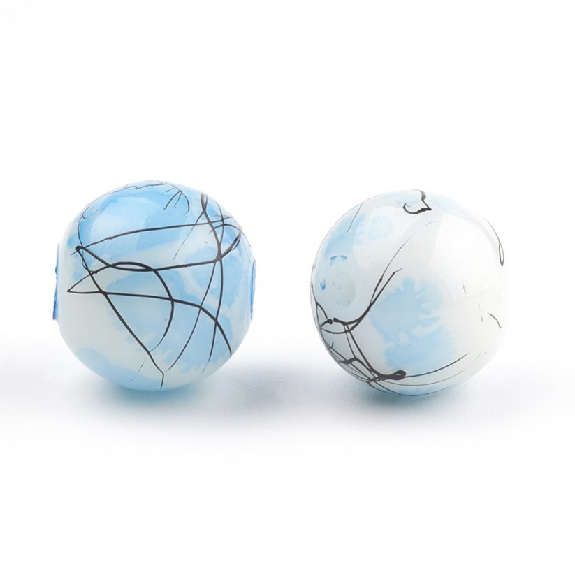 Glasperlen - blau, 4 mm, Perlenloch 1,1-1,3 mm