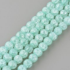 Szintetikus repedt kristály - gyöngyök, zöld, 6 mm