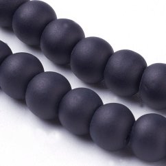 Skleněné korálky matné - 4 mm, černé