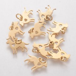Přívěsek z nerezové oceli 304,"Pes se srdíčkem", 11 × 15 × 1 mm