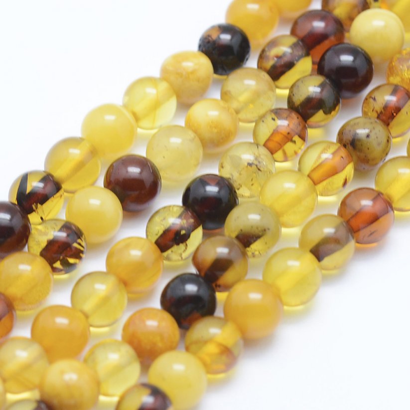 Naturbernstein - Perlen, mehrfarbig, 6 mm