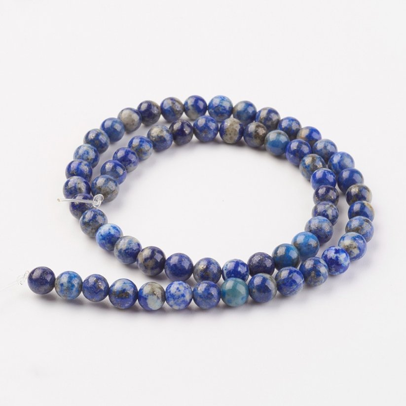 Natürlicher Lapis Lazuli - Perlen, blau-grau, 8 mm