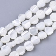 Perleťové nugetky, 6~9.5x7~9.5x4.5~7 mm