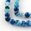 Gestreifter Naturachat - Perlen, blau, 6 mm