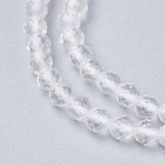 Prírodný krištáľ - korálky, brúsené, 2 mm