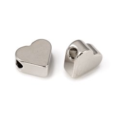 Sárgaréz szívalakú elválasztó - platina 6.5x6.5x3mm