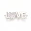 Mezidílek "LOVE", stříbrný, 9x27x2mm