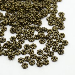Kovový oddělovač kytička, starobronzová, 4,5x1,5mm