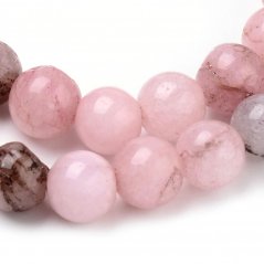 Természetes jáspis - gyöngyök, cseresznyevirág, rózsaszín, 8 mm