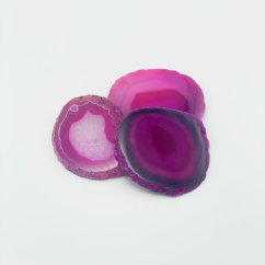 Achát szelet, rózsaszín, válogatás, kb. 6 cm