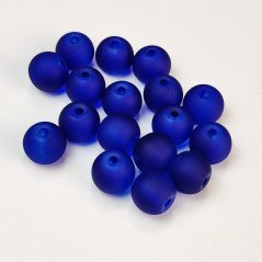 Sklenené korálky matné - 8mm indigové