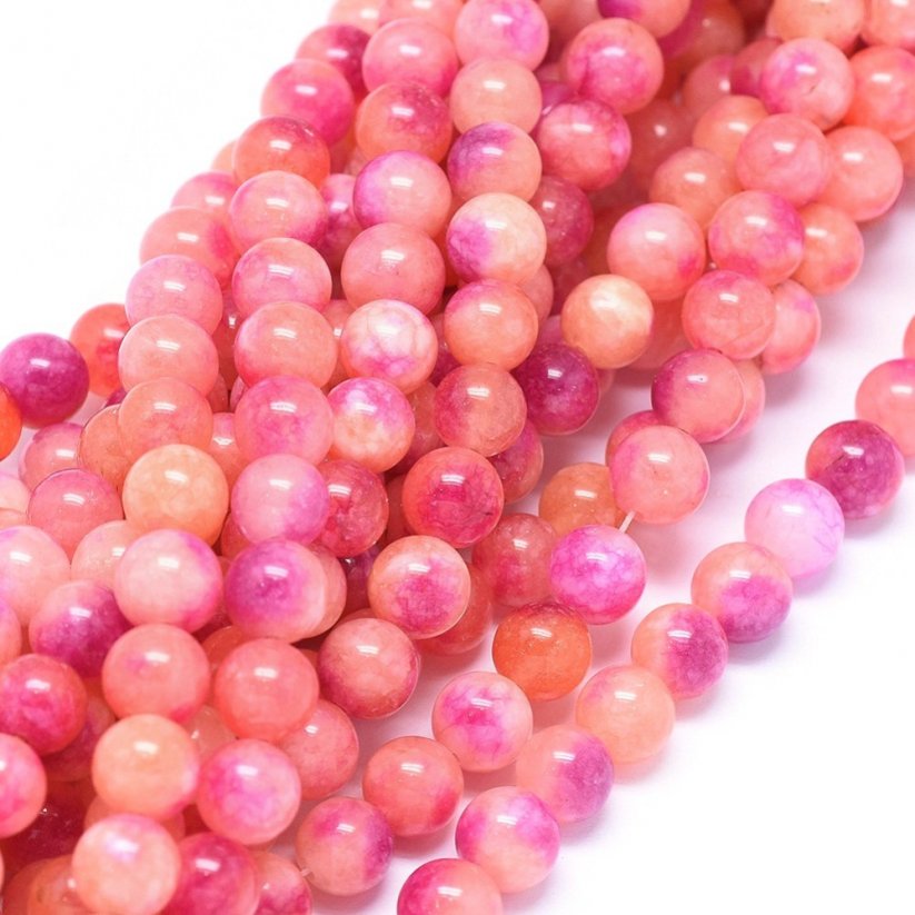 Natürlicher Nephrit - Perlen, rosa-gelb, 8 mm