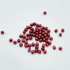Geschliffene feuerpolierte Perlen Samba Red, 3 mm