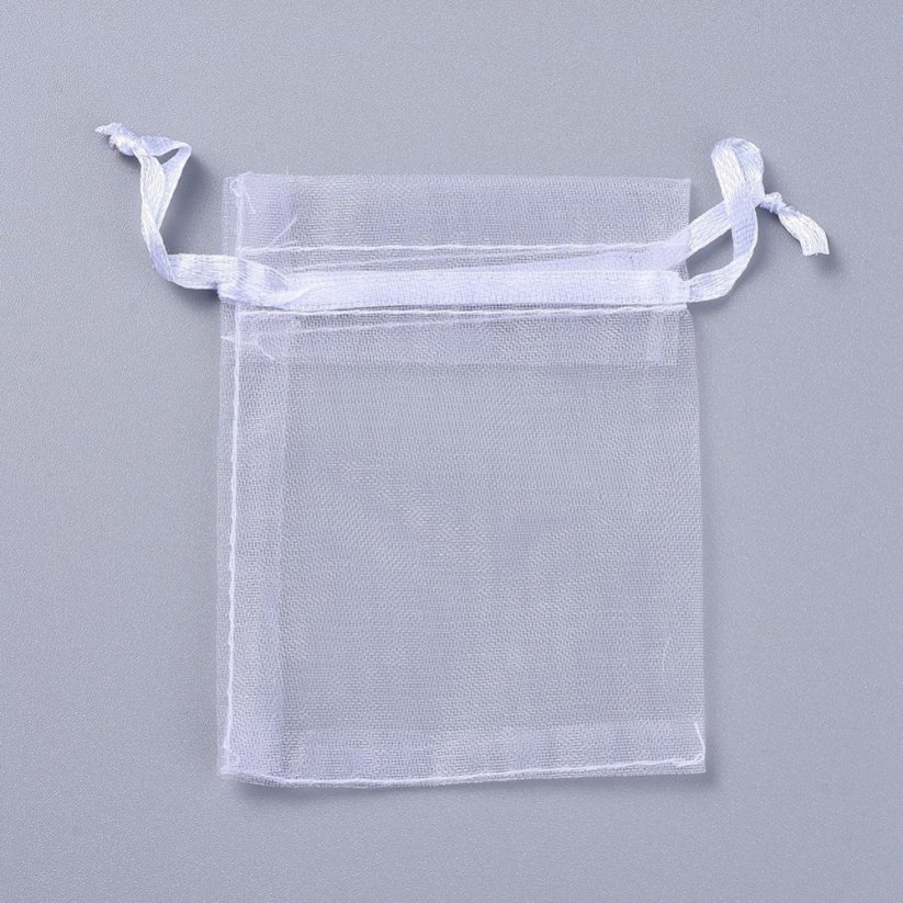 Fehér organza táska - 9x7 cm