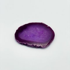 Achátový plátok, fialový, cca 8 cm