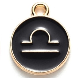Kovový přívěšek dle znamení - Váhy, tmavý, 15x12x2mm Kovový přívěšek dle znamení - Váhy, tmavý, 15x12x2mm
